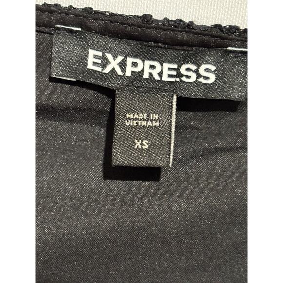 Express XS Lace Long Sleeve Tie Waist Mini Dress Black Whimsigoth‎ Witchy Fairy - Picture 5 of 10